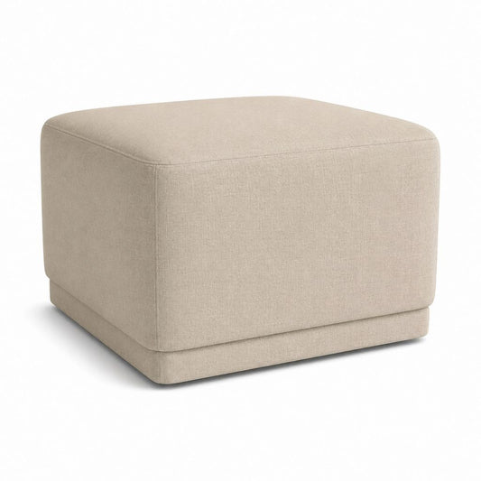 Repose-pieds carré beige en polyester 60 x 60 x 40 cm