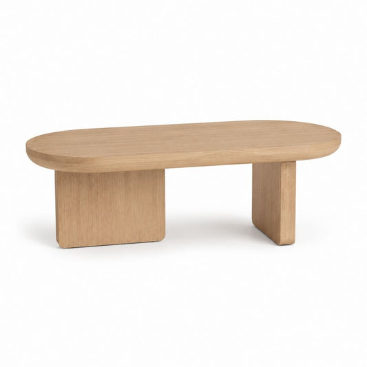 Table basse ovale en chêne clair 120 x 60 x 40 cm